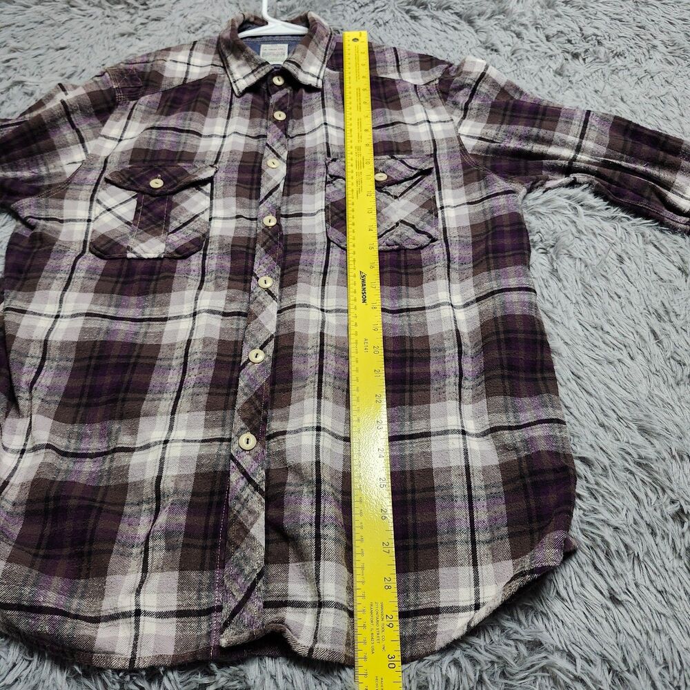 Jachs Flannel Shirt Mens XXL 2XL Purple Plaid‎ Y2K Long Sleeve Streetwear Skater - Picture 6 of 10